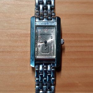 Vintage EMPORIO ARMANI Women's Rectangular Watch w/Chain Linked Band